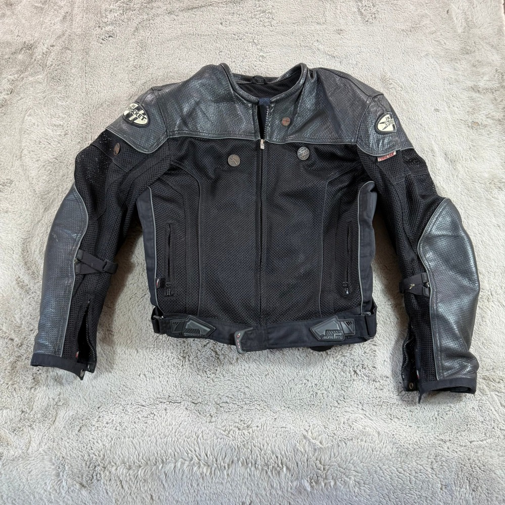 Joe‎ Rocket Mens Motorcycle Riding Jacket Black Mesh Leather Size M